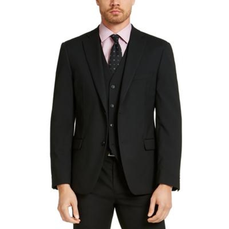 Alfani Mens Slim fit Suit Jacket Blazer 50 XL Extra Long Black Solid Stretch
