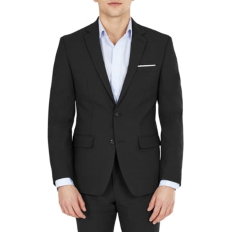 Bar Iii Mens Skinny fit Suit Jacket Blazer 38 S Black Solid Stretch