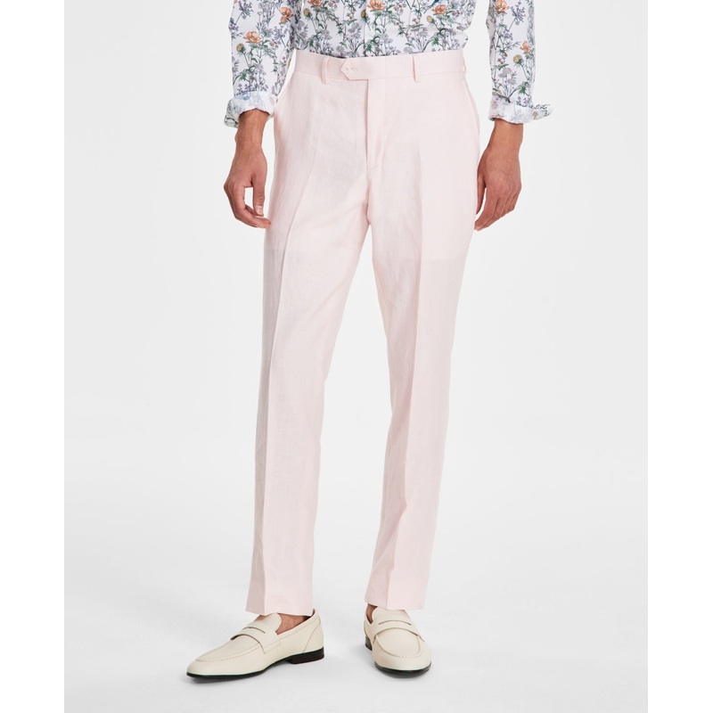 Bar Iii Mens Slim fit Dress Pants 32 / 30 Pink Solid