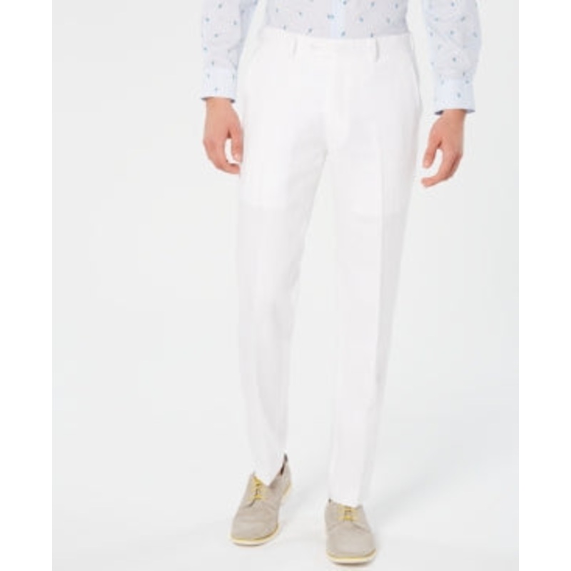 Bar Iii Mens Slim fit Dress Pants 32 / 32 White Solid