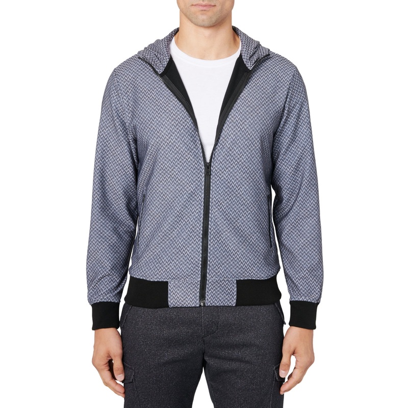 Brooklyn Brigade Mens Regular fit Full Zip Sweatshirt XXL Grey Herringbone