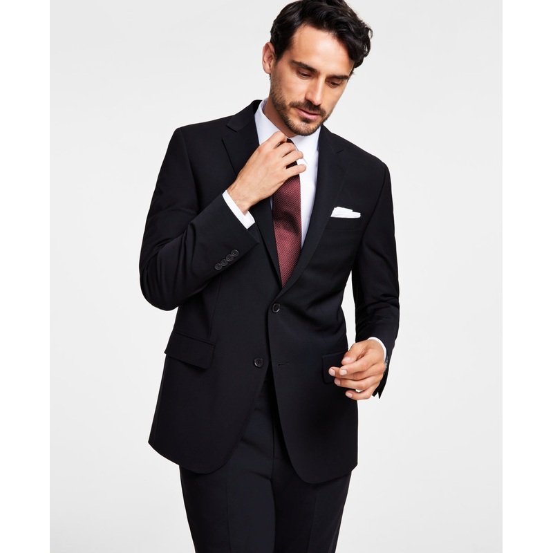 Brooks Brothers Mens Classic fit Suit Jacket Blazer 42 S Black Solid Stretch