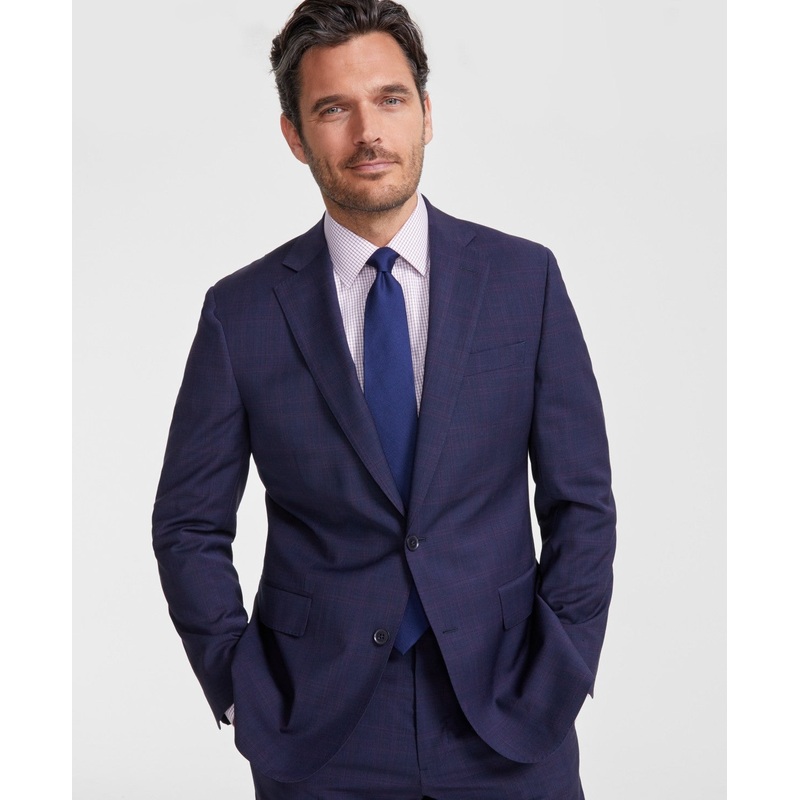 Brooks Brothers Mens Classic fit Suit Jacket Blazer 44 R Navy Blue Plaid