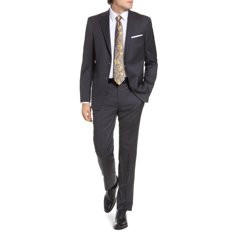 Hart Schaffner Marx Mens Regular fit 2 Piece Suit 44 R / 40 Waist Charcoal Grey
