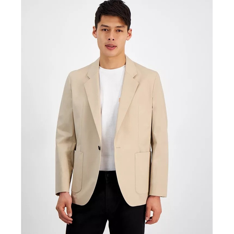 Hugo Boss Men's Modern-Fit Superflex Stretch Solid Sport Coat 42R Beige Blazer