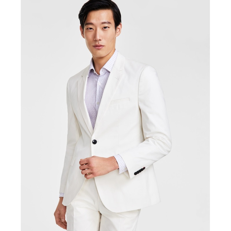 Hugo Boss Mens Slim fit Suit Jacket Blazer 38 S White Solid