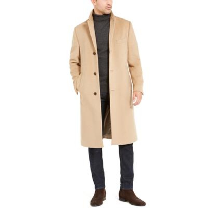 Lauren Ralph Lauren Mens Classic fit Overcoat Coat 38 L Beige Solid