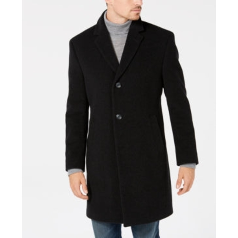 Nautica Mens Classic fit Overcoat Coat 36 R Grey Solid