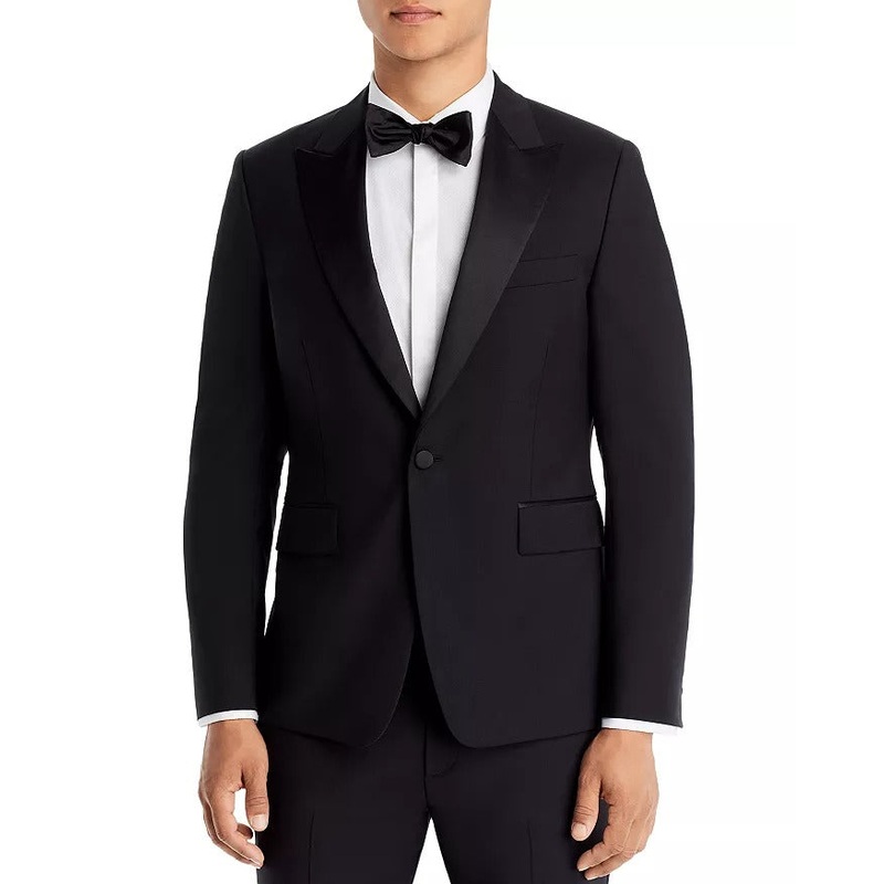 Paul Smith Wool & Mohair Extra Slim Tailored Fit Tuxedo Dinner Jacket 38R Black