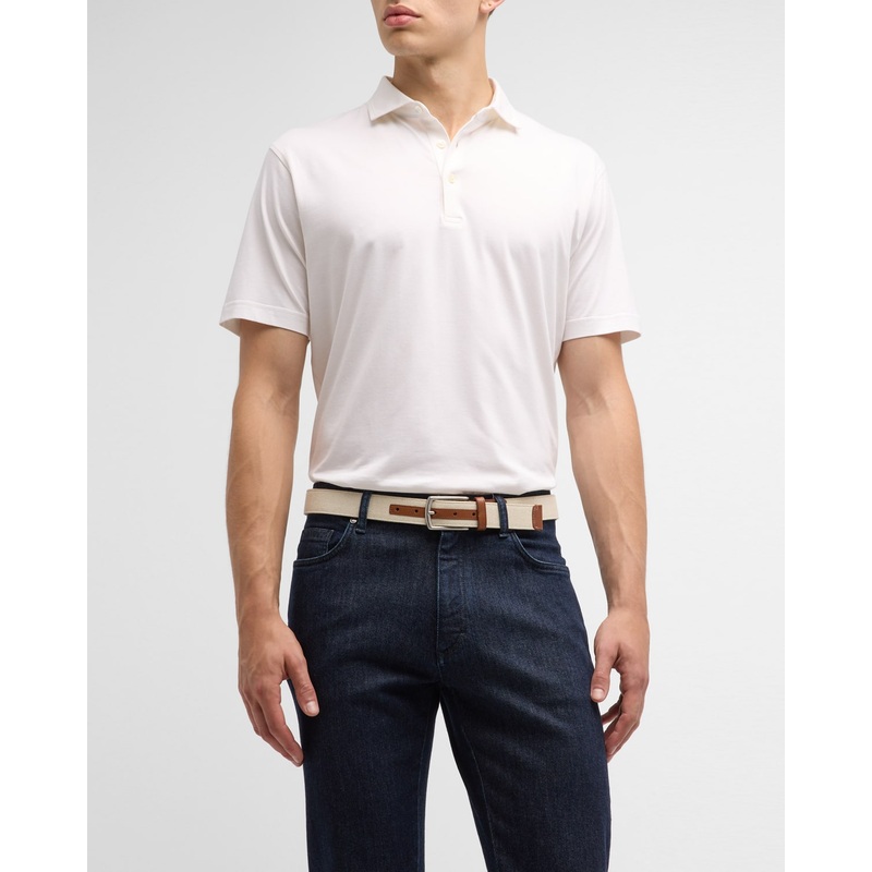 Peter Millar Crown Crafted Excursionist Short Sleeve Polo Shirt XXL White
