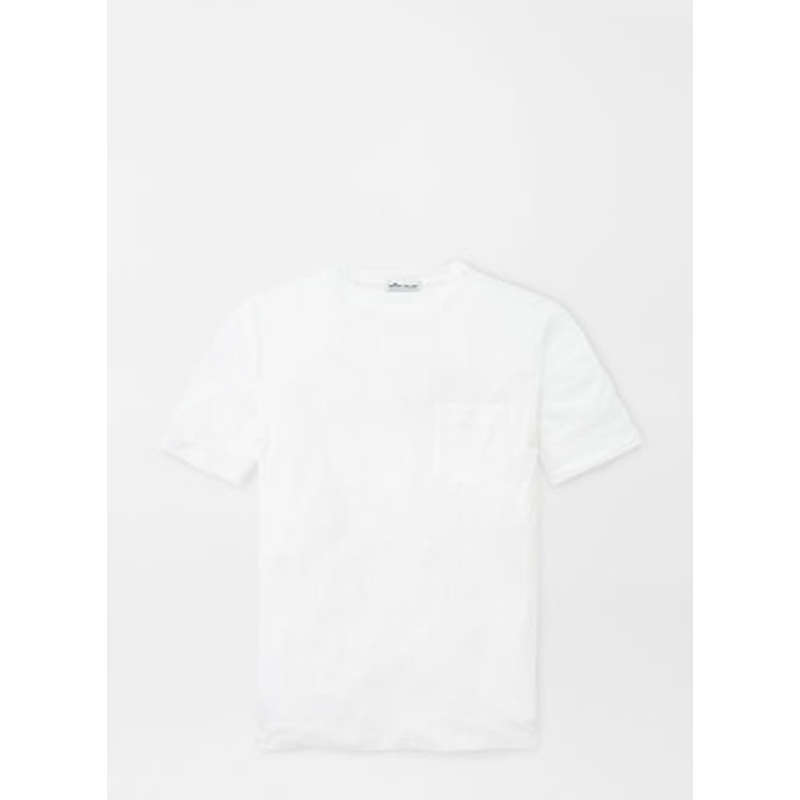Peter Millar Mens Classic fit Short Sleeve T-Shirt Shirt Small White Solid Stretch