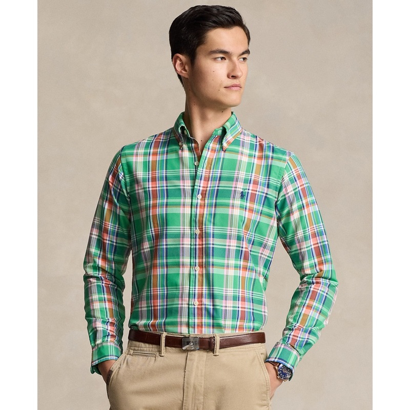 Polo Ralph Lauren Men's Classic-Fit Performance Oxford Shirt Green Blue XXL