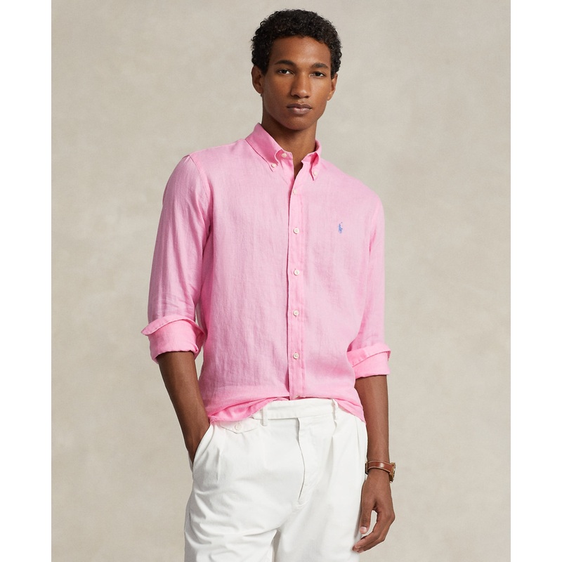 Polo Ralph Lauren Mens Classic fit Long Sleeve Button-Up Shirt XL Pink Solid