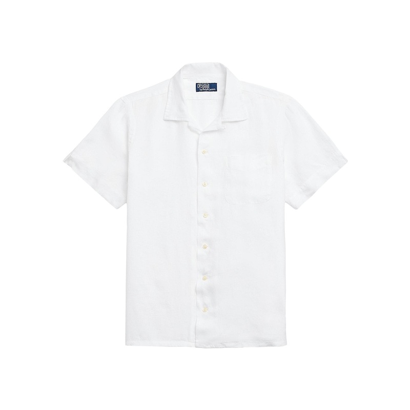 Polo Ralph Lauren Mens Classic fit Short Sleeve Button-Up Shirt Large White