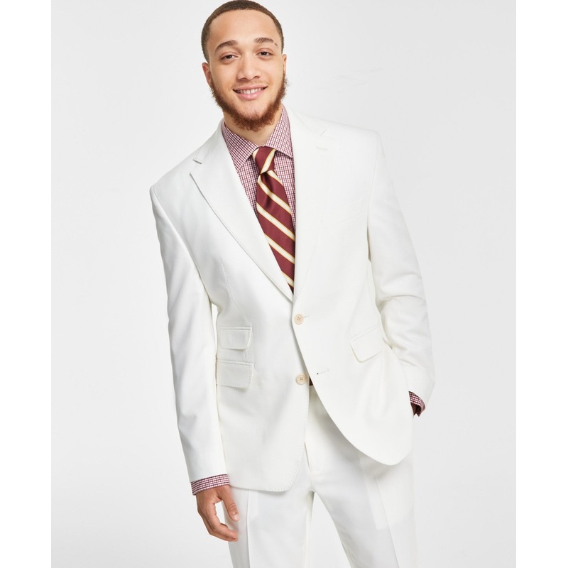 Tayion Collection Mens Classic fit Suit Jacket Blazer 46 R Off White Solid