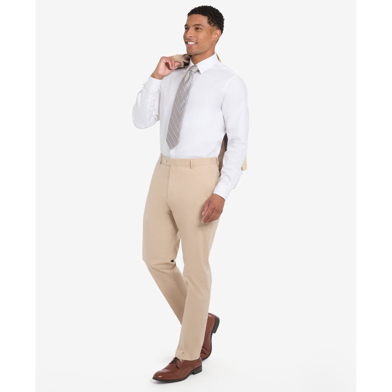 Tommy Hilfiger Mens Modern fit Casual Pants 44 / 30 Beige Solid