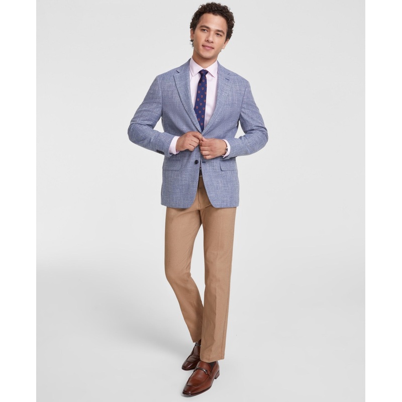 Tommy Hilfiger Mens Modern fit Sport Coat Blazer 46 L Blue Solid