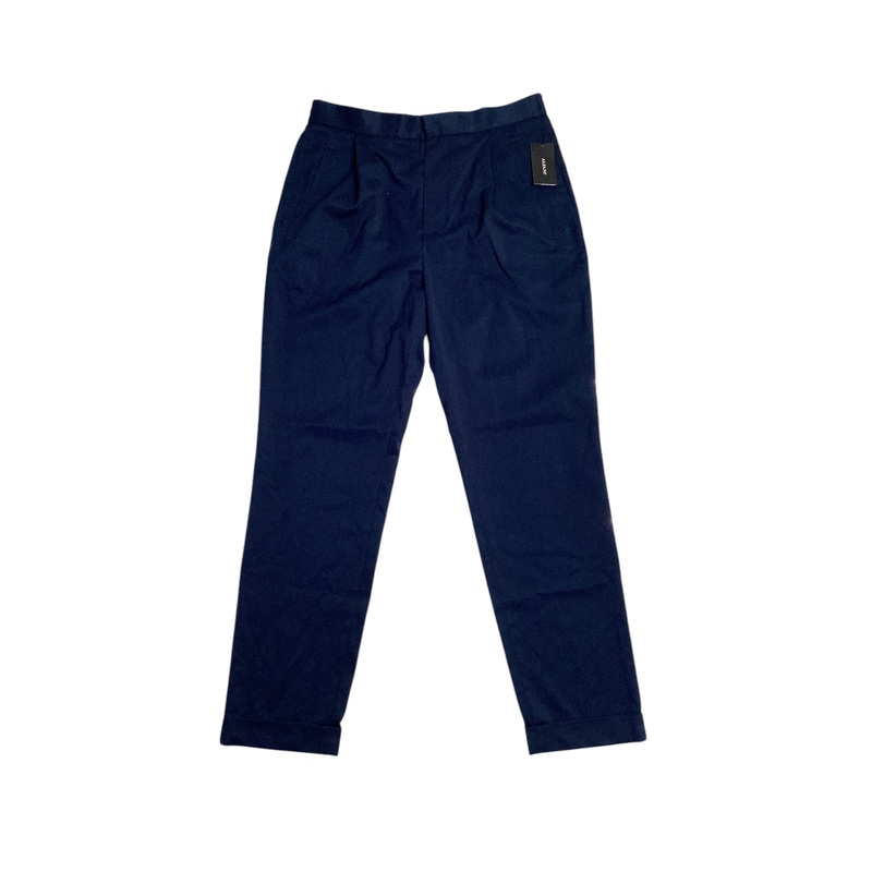 Alfani Mens Modern fit Pleated Dress Pants 38 / 30 Blue Solid Stretch