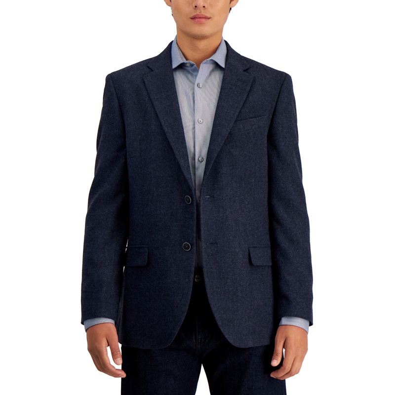 Nautica Mens Classic fit Sport Coat Blazer 40 S Blue Herringbone