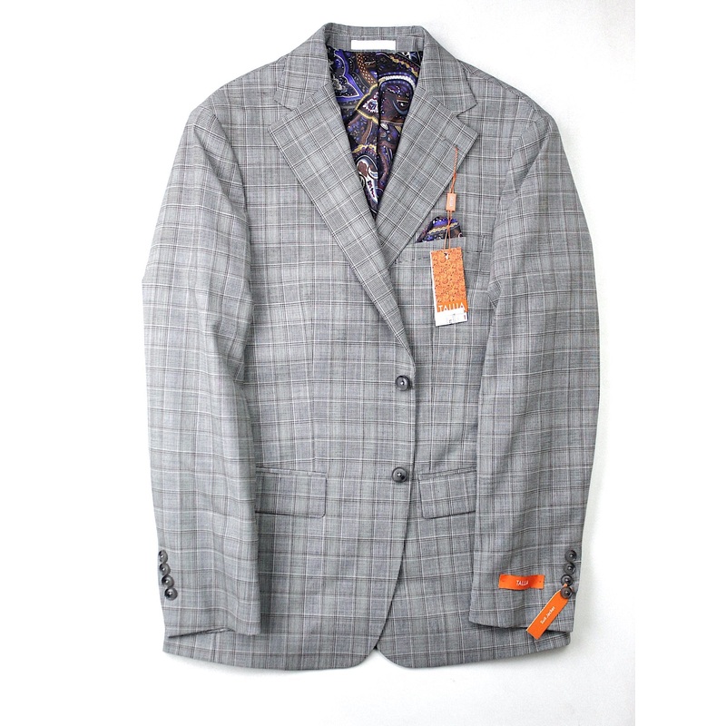 Tallia Mens Slim fit Suit Jacket Blazer 46 R Brown Plaid