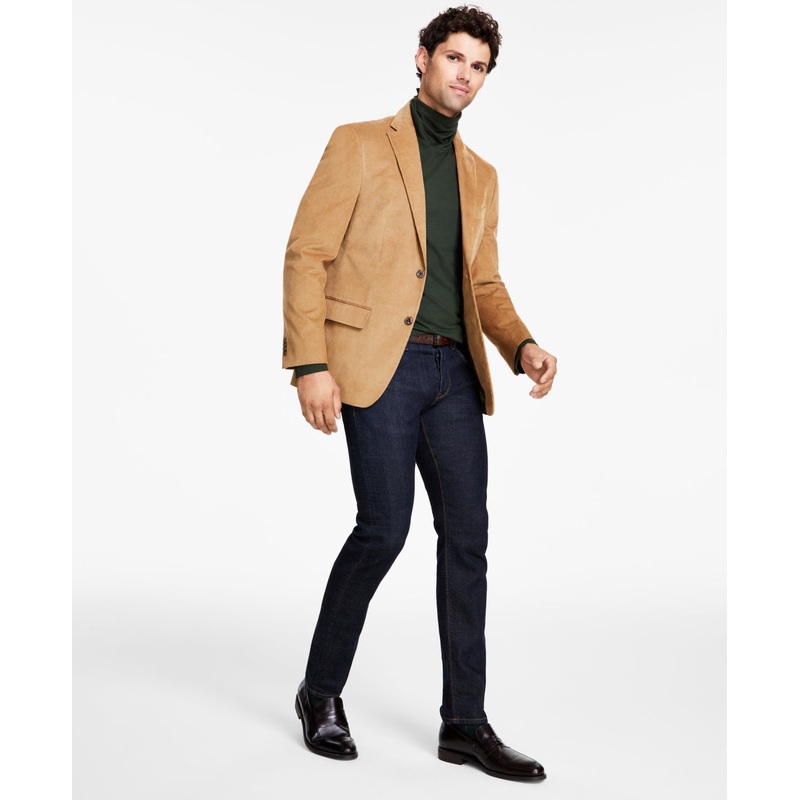 Tommy Hilfiger Mens Modern-Fit Corduroy Spor Khaki 38S