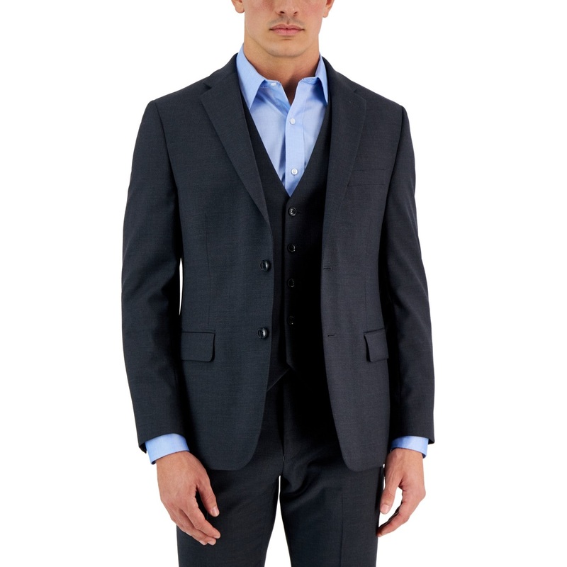 Tommy Hilfiger Mens Modern fit Suit Jacket Blazer 46 S Charcoal Grey Stretch