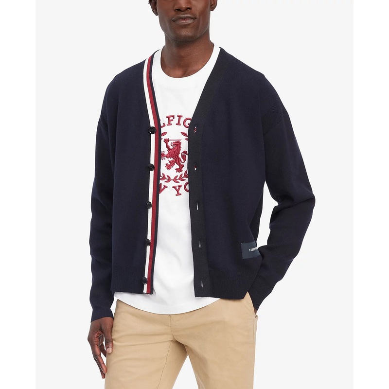 Tommy Hilfiger Mens Regular fit Cardigan Sweater XXL Blue Solid