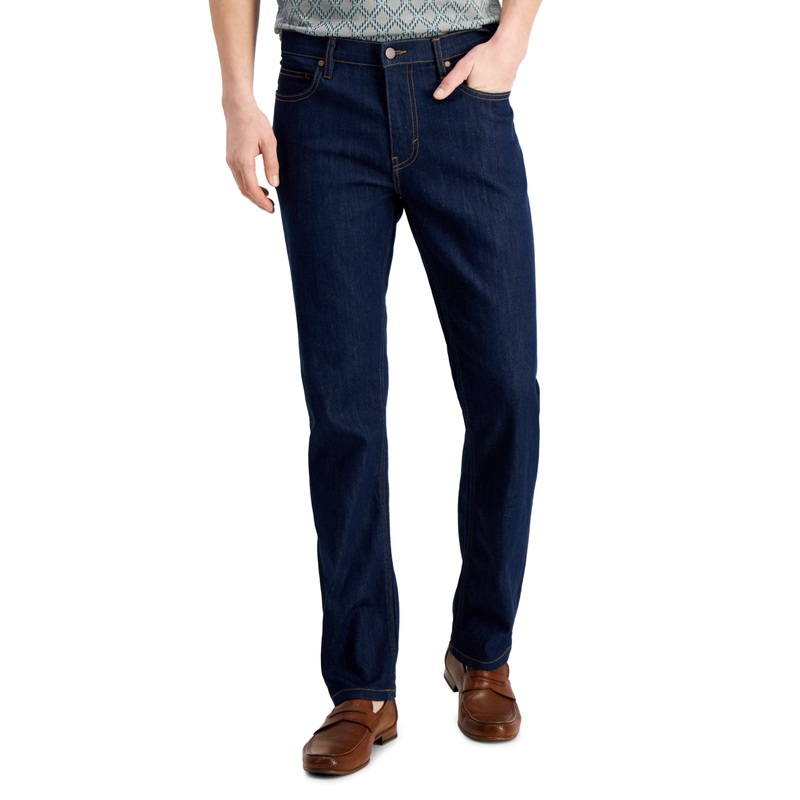 Alfani Mens Regular fit Denim Jeans 32 / 30 Blue Solid