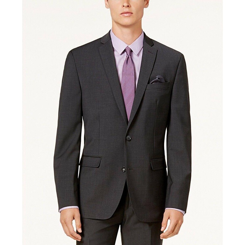 Bar Iii Mens Slim fit Suit Jacket Blazer 43 R Charcoal Grey