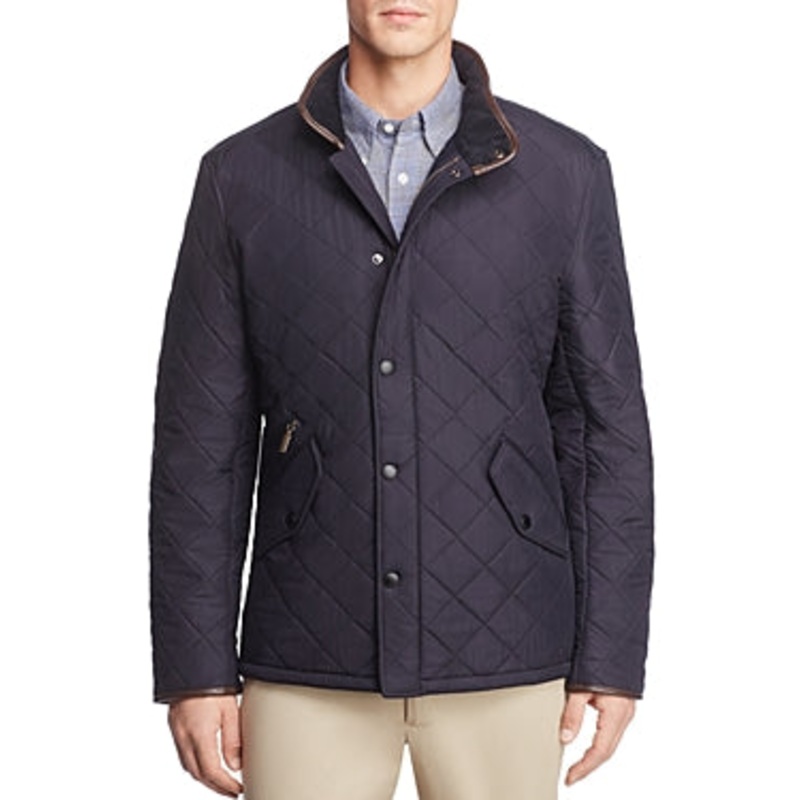 Barbour Mens Quilted Coat XL Navy Blue Solid