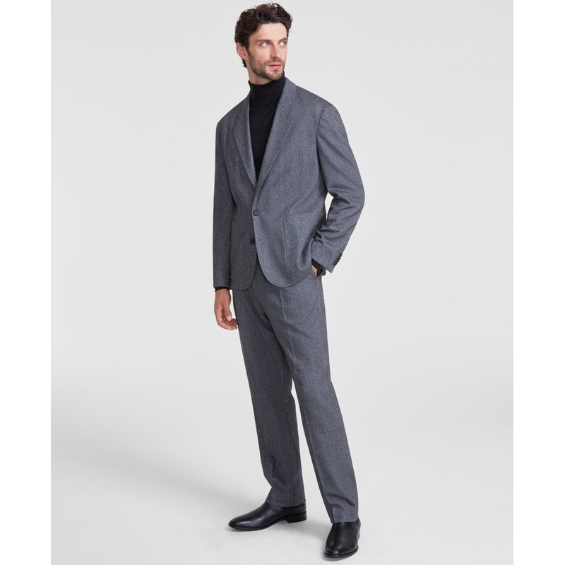 Hugo Boss Mens Modern fit 2 Piece Suit 44 R / 37 Waist Grey Solid