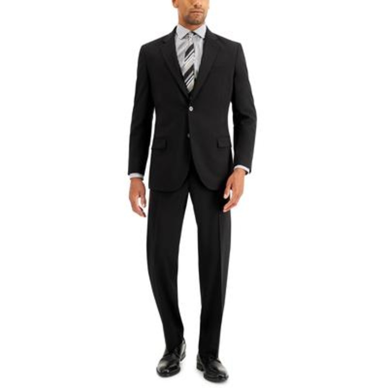 Nautica Mens Modern fit 2 Piece Suit 42 R / 36 Waist Black Stretch