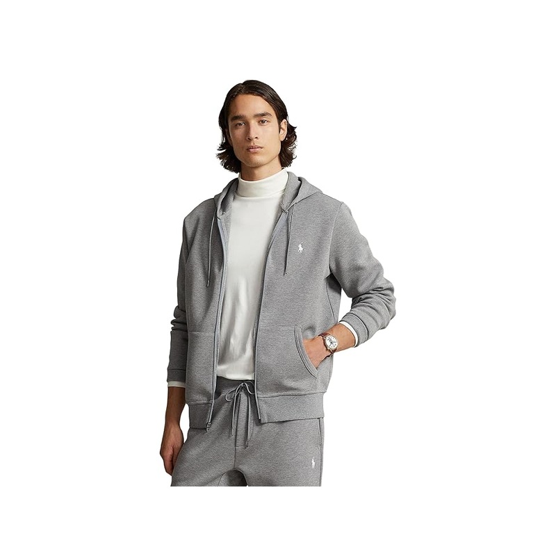 Polo Ralph Lauren Mens Regular fit Full Zip Hoodie Sweatshirt XL Grey Solid