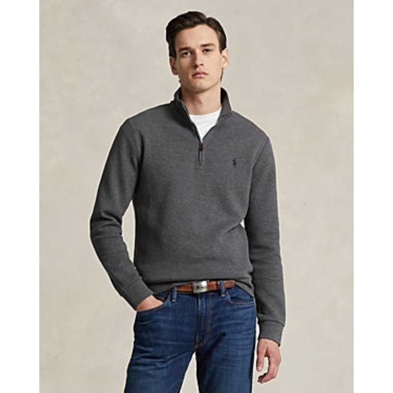 Polo Ralph Lauren Regular fit Mock Neck Quarter zip Sweatshirt XXL Grey Solid