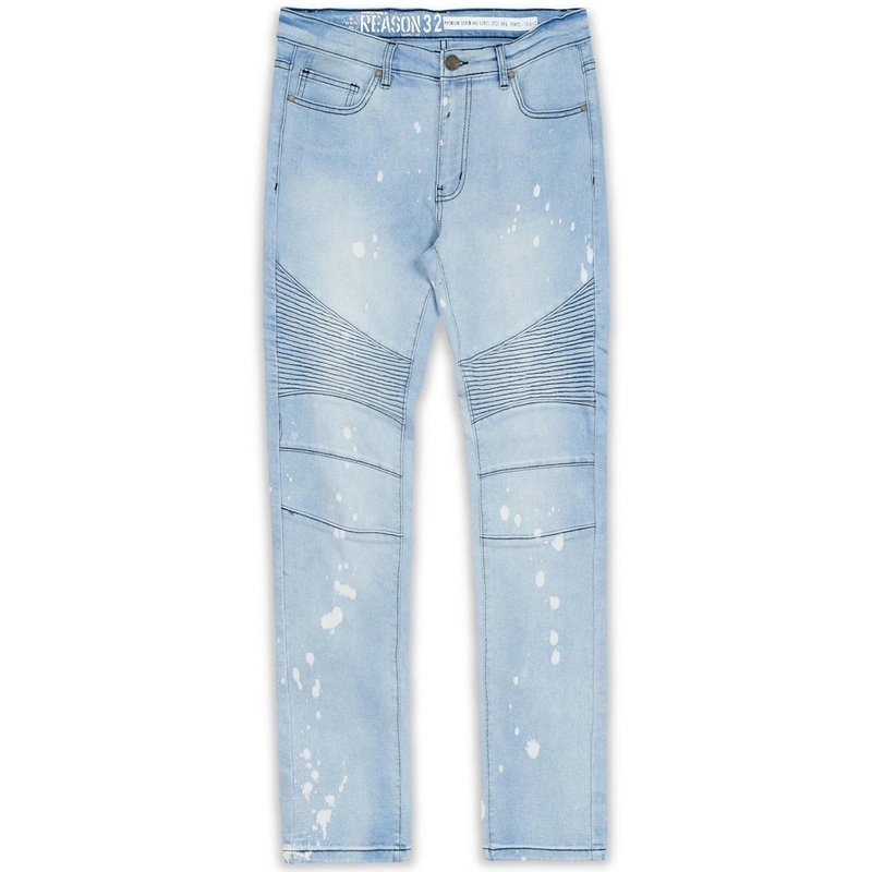 Reason Mens Regular fit Denim Jeans 38 /  Blue Solid