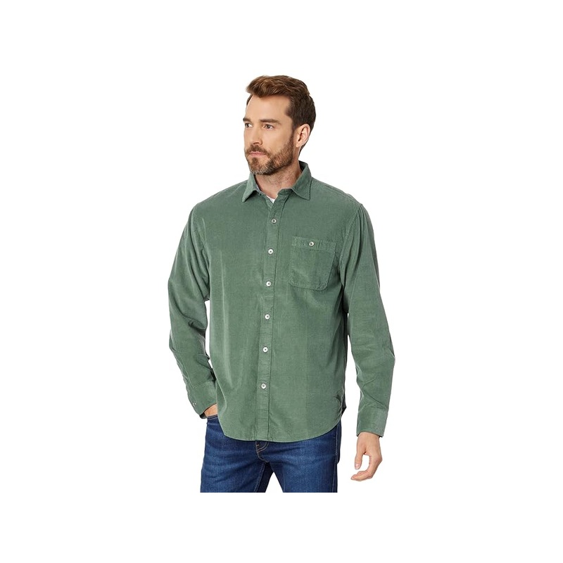 Tommy Bahama Mens Regular fit Long Sleeve Button-Up Shirt Large Green Solid