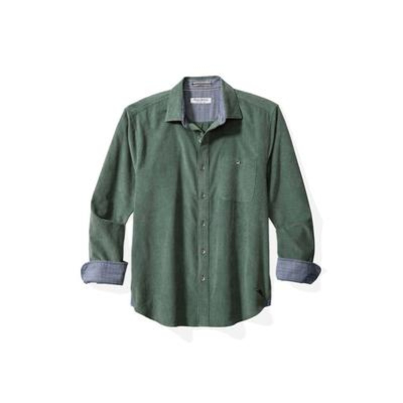 Tommy Bahama Mens Regular fit Long Sleeve Button-Up Shirt XXL Green Solid