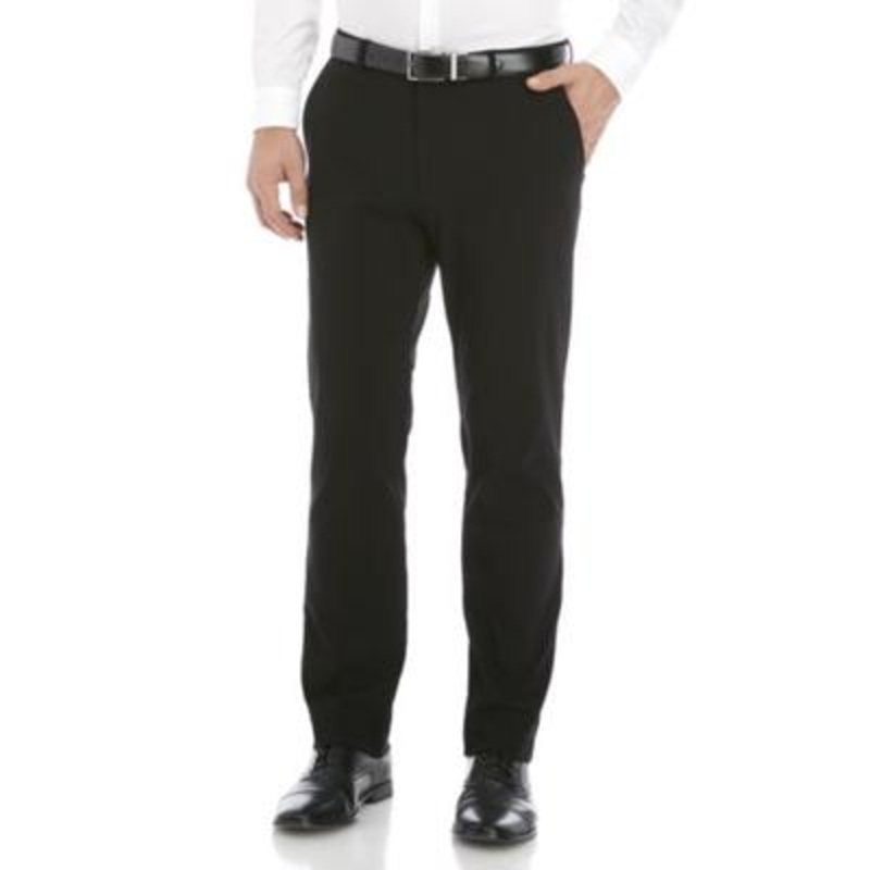 Tommy Hilfiger Mens Modern fit Dress Pants 40 / 30 Black Solid Stretch