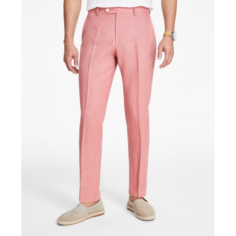 Tommy Hilfiger Mens Regular fit Casual Pants 36 / 30 Red Solid