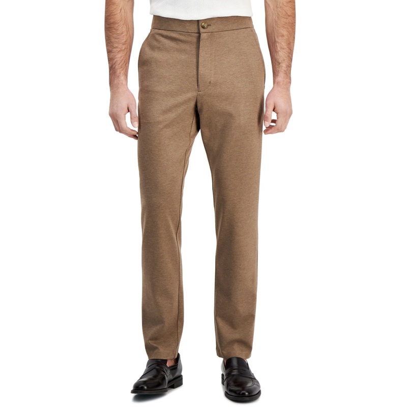 Alfani Mens Modern fit Dress Pants Pants 35 / 30 Brown Solid Stretch