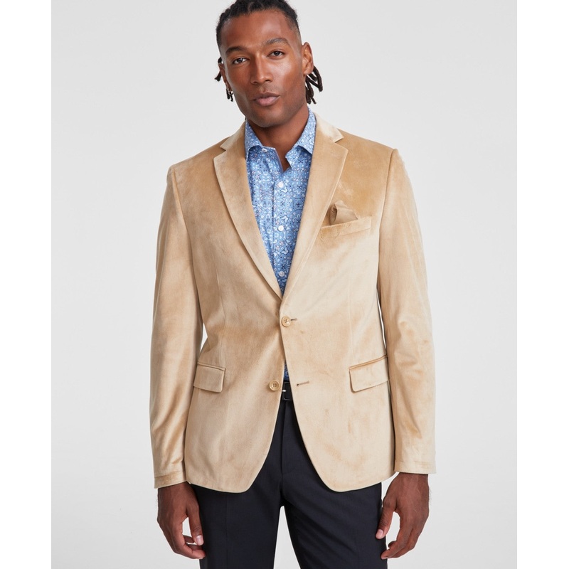 Alfani Mens Slim fit Sport Coat Blazer 38 S Beige Solid