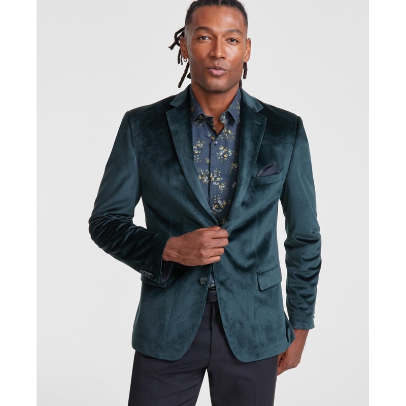 Alfani Mens Slim fit Sport Coat Blazer 40 R Green Solid