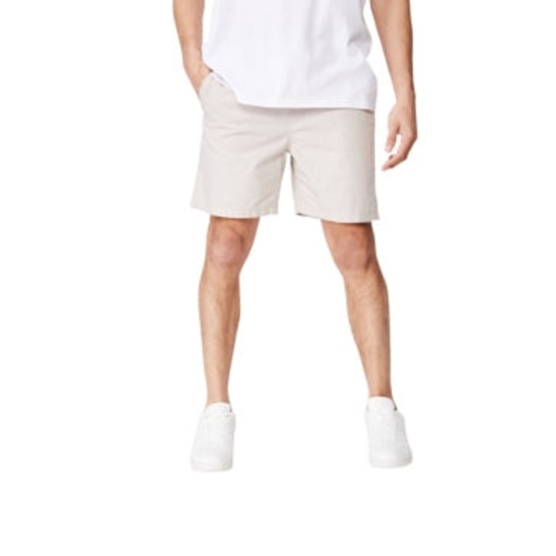 Cotton On Mens Classic fit Casual Shorts Large Beige Solid Stretch