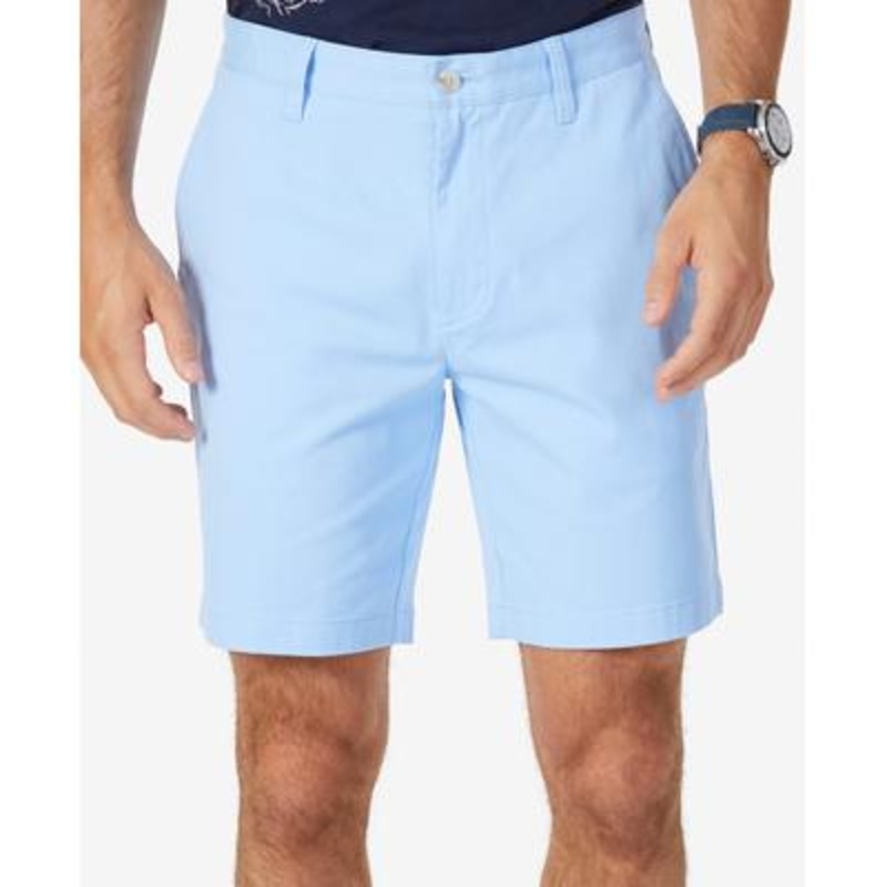 Nautica Mens Classic fit Casual Shorts 32 / 8.5 Blue Solid