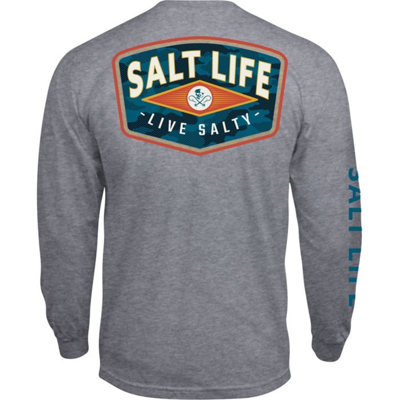 Salt Life Mens Regular fit Long Sleeve T-Shirt Shirt Large Grey