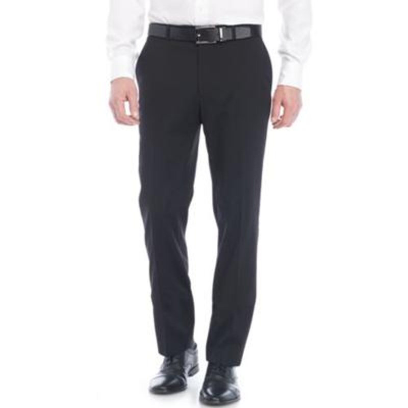 Tommy Hilfiger Mens Modern fit Dress Pants 34 / 32 Black Solid Stretch