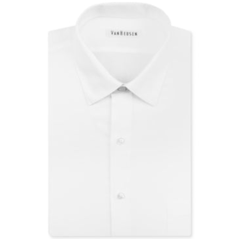 Van Heusen Mens Regular fit Long Sleeve Button-Up Shirt XL White Solid