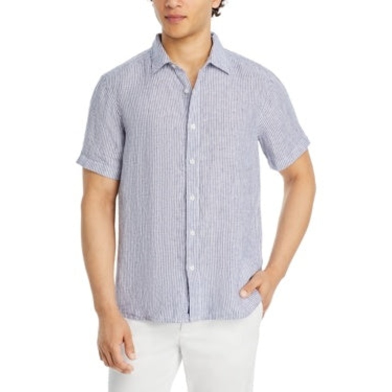 Vineyard Vines Mens Regular fit Short Sleeve Button-Up Shirt Large Blue Striped