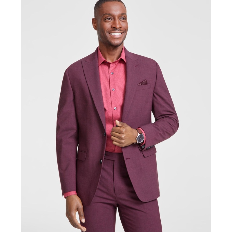 Bar Iii Mens Skinny fit Suit Jacket Blazer 42 R Red Solid