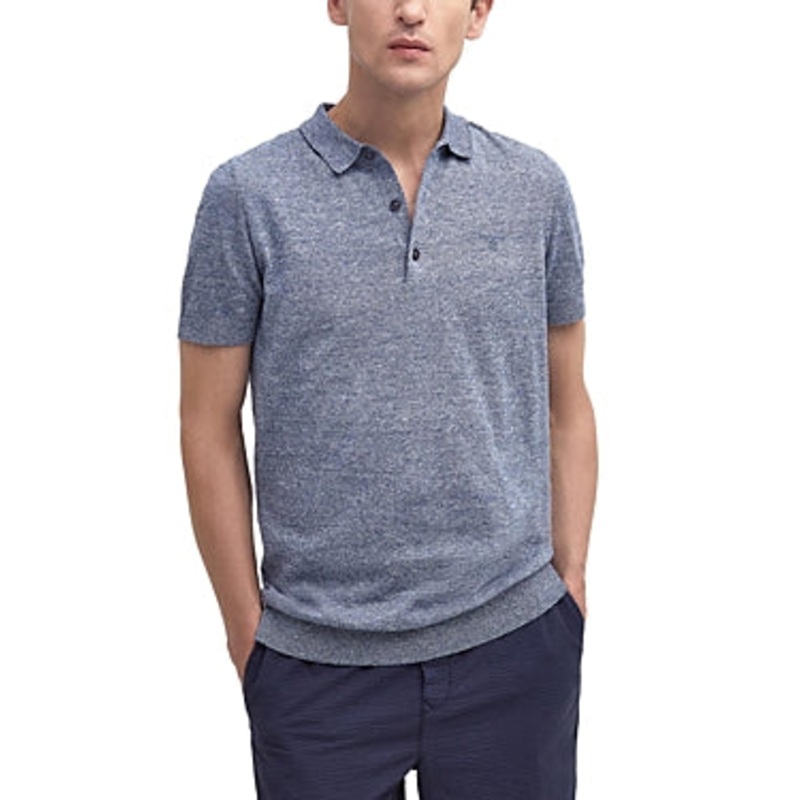 Barbour Mens Regular fit Short Sleeve Polo Shirt Large Blue